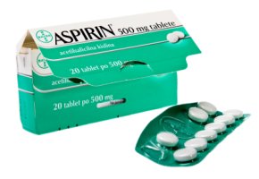 Das klassische Aspirin - Tabletten der Bayer AG.