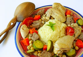 Couscous mit Hühnchen und Lamm